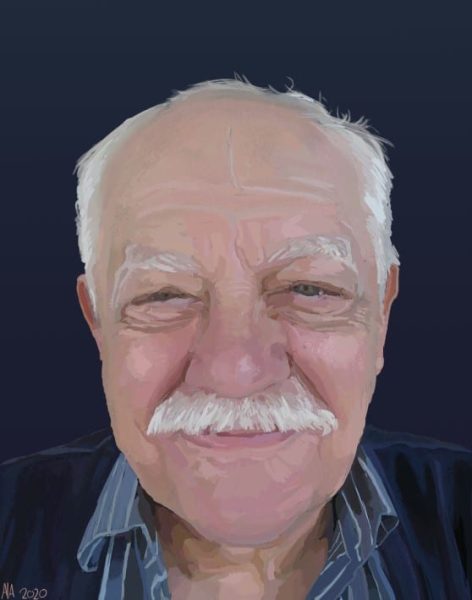 Portret van een oudere man, 2020, digitaal werk