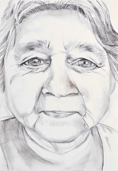 Portret van een oudere vrouw, 2021, 21cm x 29.7cm, Potlood op papier 400 euro