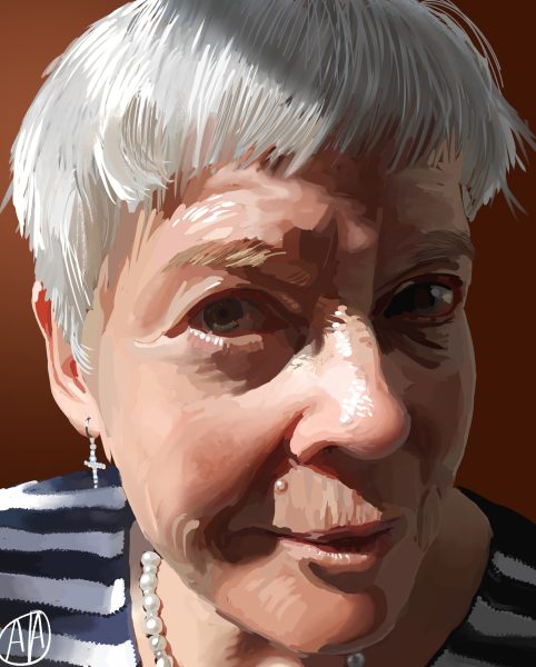 Portret van een oudere vrouw, 2022, digitaal werk