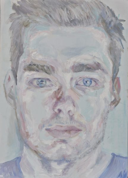 Zacht zelfportret, 2017, 50cm x 70cm, acrylverf op canvas