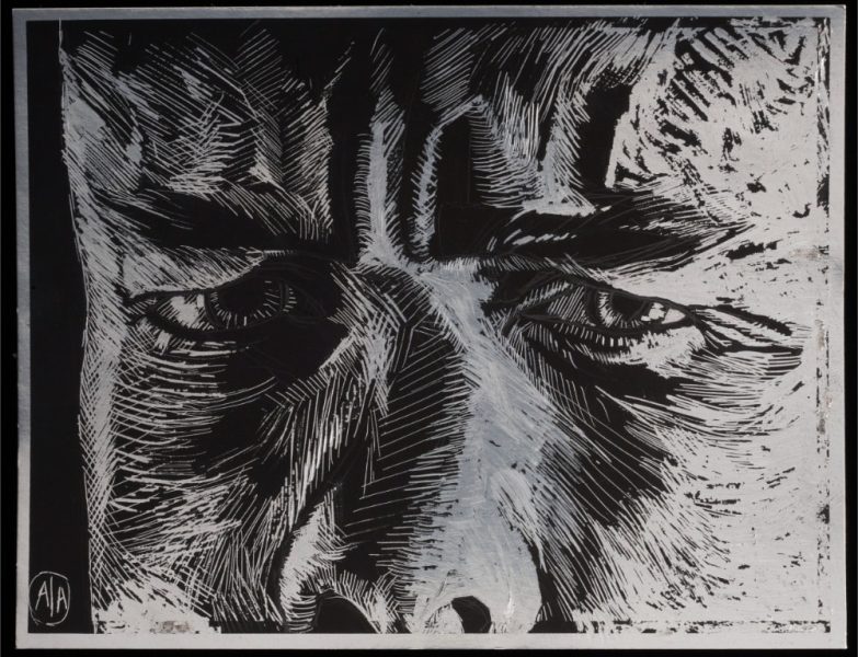 Zelfportret, Kraspapier, 2024, 32cm x 24cm