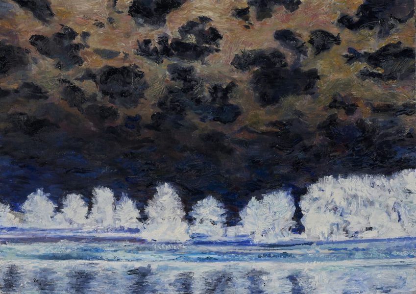 Zwarte wolken, 2018, 50cm x70cm, olieverf op canvaspaneel